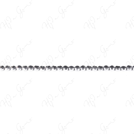 Hematine Platinum Color Plated Faceted Coin Beads