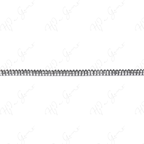 Hematine Platinum Color Plated Faceted Roundel Beads