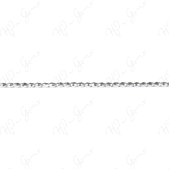 Hematine Platinum Color Plated Faceted Rice Beads