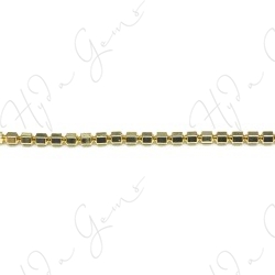 Hematine Carat Gold Color Plated [W] 6-Sides Tube Faceted Beads