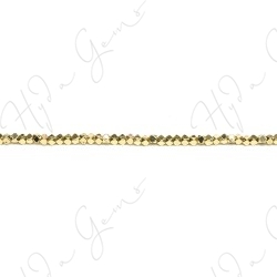 Hematine Carat Gold Color Plated [W] Faceted Cube Beads