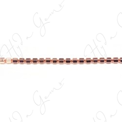 Hematine Rose Gold Color Plated [W] 6-Sides Tube Faceted Beads