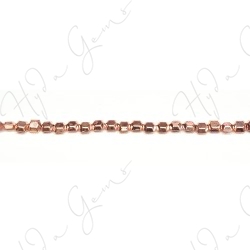 Hematine Rose Gold Color Plated [W] Hexagon Faceted Beads