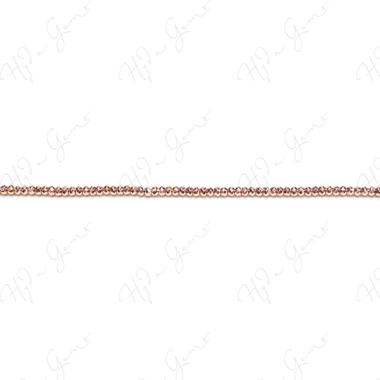 Hematine Rose Gold Color Plated [W] Faceted Roundel Beads