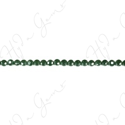 Green Sand Stone Faceted Coin Beads