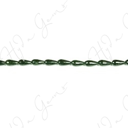 Green Sand Stone Faceted Drop Beads