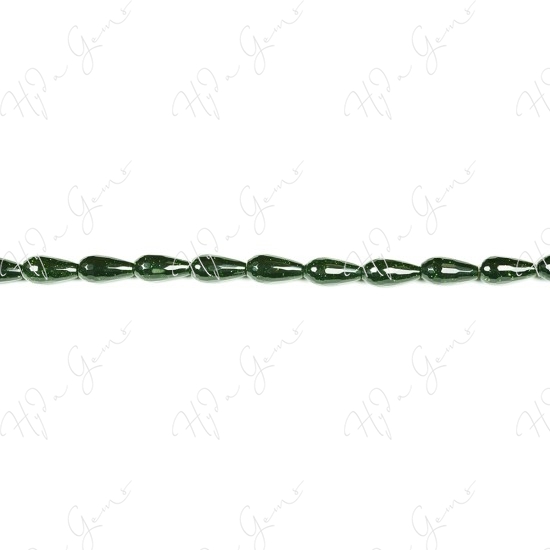 Green Sand Stone Faceted Drop Beads