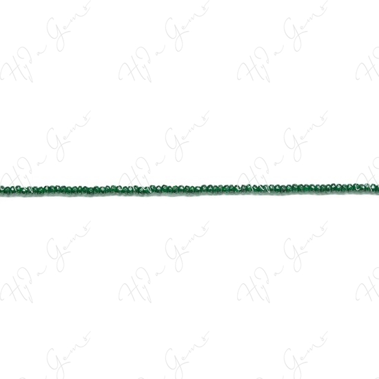 Green Sand Stone Faceted Roundel Beads