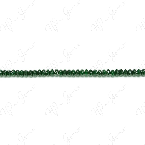 Green Sand Stone Faceted Roundel Beads