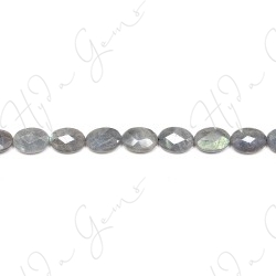 Labradorite Faceted Flat Oval Beads