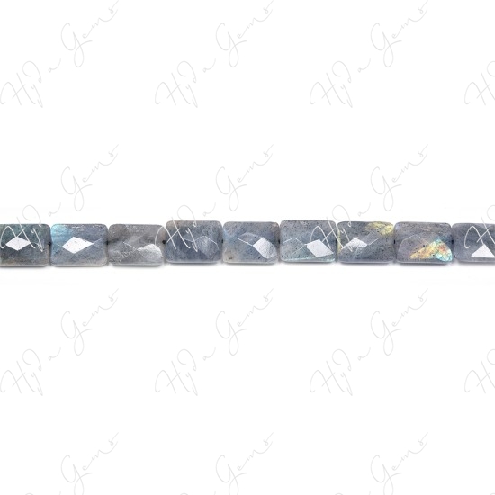 Labradorite Faceted Flat Rectangle Beads