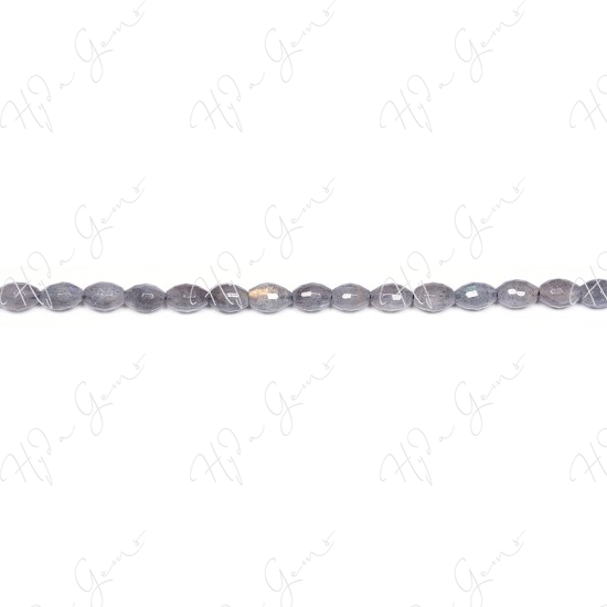 Labradorite Faceted Rice Beads