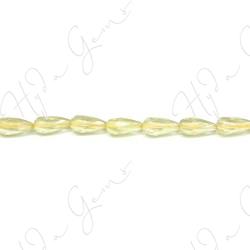 Lemon Quartz Faceted Drop Beads