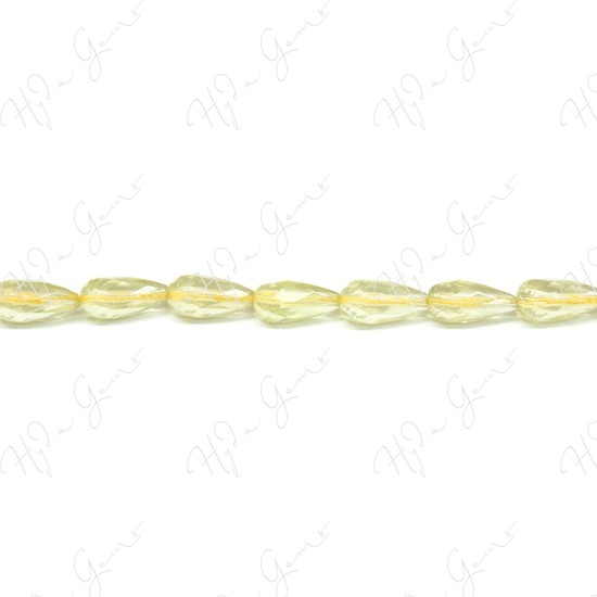 Lemon Quartz Faceted Drop Beads