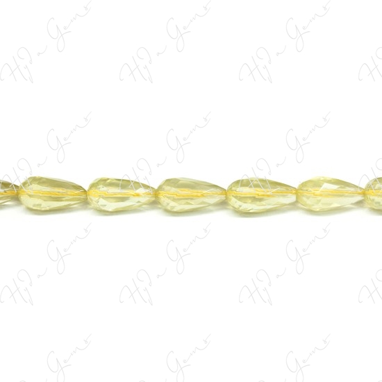 Lemon Quartz Faceted Drop Beads