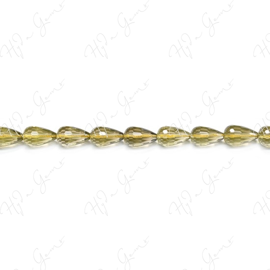 Lemon Quartz Faceted Drop Beads