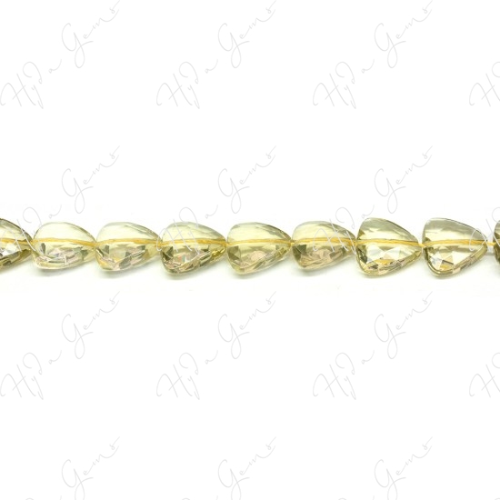 Lemon Quartz Faceted Pear Beads