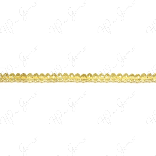 Lemon Quartz Faceted Roundel Beads