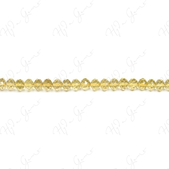 Lemon Quartz Faceted Roundel Beads