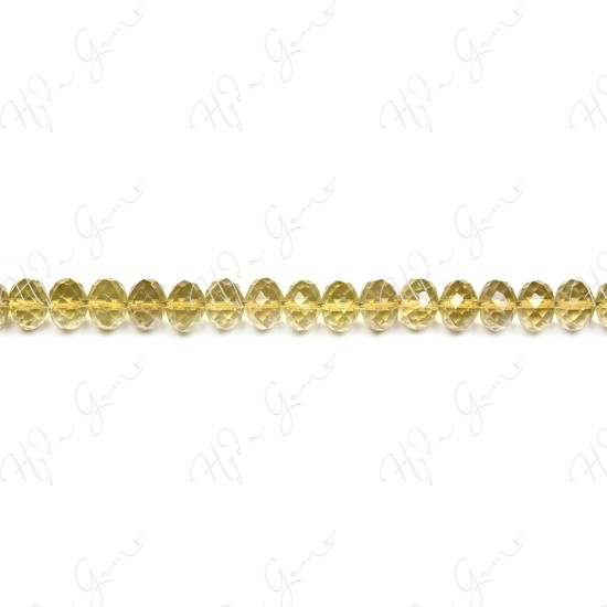 Lemon Quartz Faceted Roundel Beads