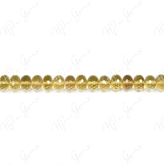 Lemon Quartz Faceted Roundel Beads