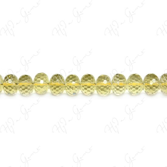 Lemon Quartz Faceted Roundel Beads