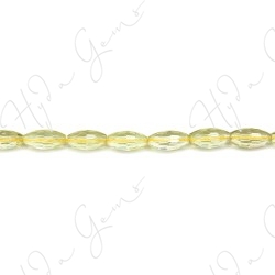 Lemon Quartz Faceted Rice Beads