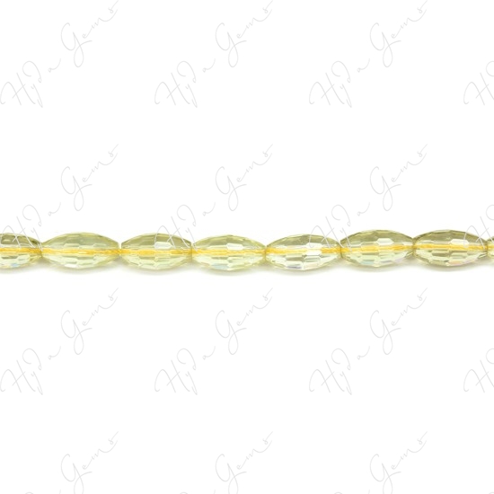 Lemon Quartz Faceted Rice Beads