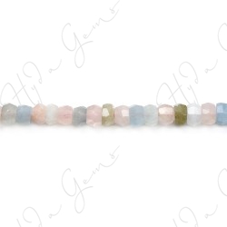 Morganite Mix Color Faceted Heishi Beads