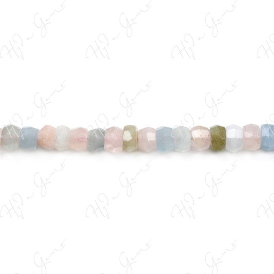 Morganite Mix Color Faceted Heishi Beads