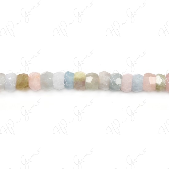 Morganite Mix Color Faceted Heishi Beads