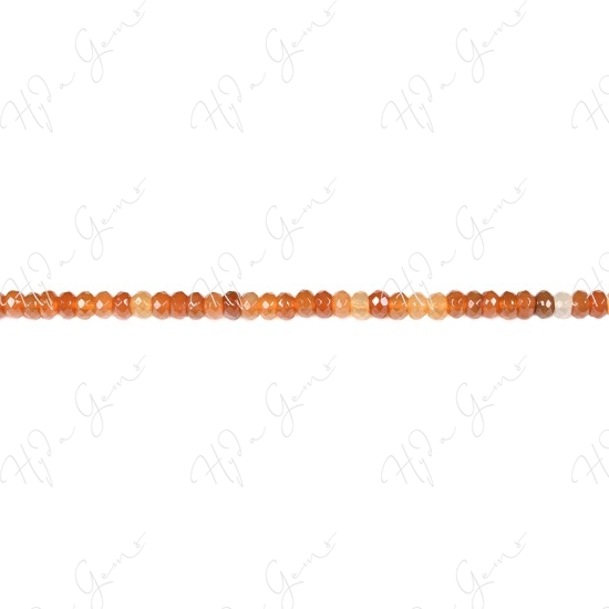 Natural Red Agate Faceted Roundel Beads