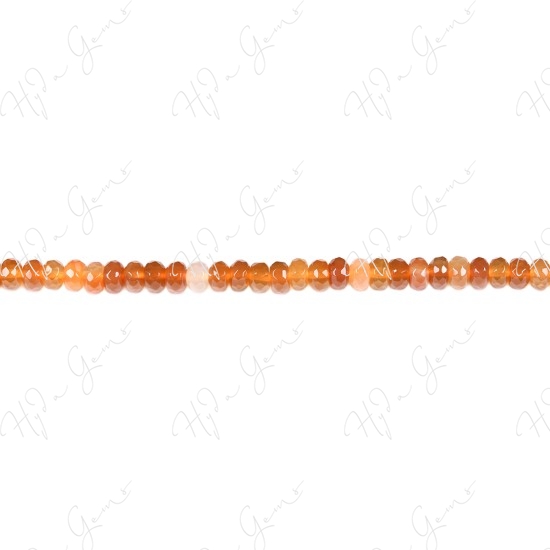 Natural Red Agate Faceted Roundel Beads