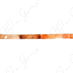 Natural Red Agate Faceted Flat Rectangle Beads