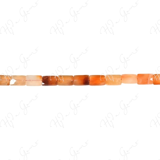 Natural Red Agate Faceted Flat Rectangle Beads