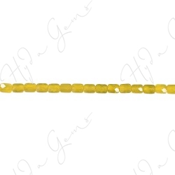 Olive Jade Faceted Flat Rectangle Beads