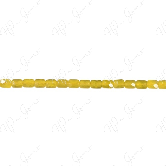 Olive Jade Faceted Flat Rectangle Beads