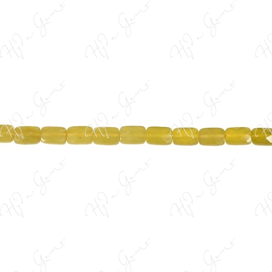 Olive Jade Faceted Flat Rectangle Beads