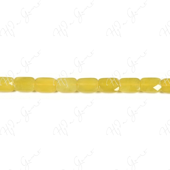 Olive Jade Faceted Flat Rectangle Beads