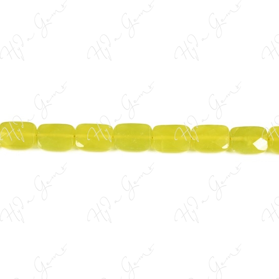 Olive Jade Faceted Flat Rectangle Beads