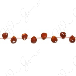 Red Agate Faceted Pear Beads