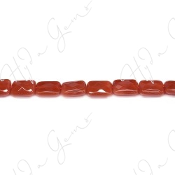 Red Agate Faceted Flat Rectangle Beads