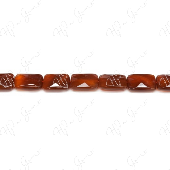 Red Agate Faceted Flat Rectangle Beads