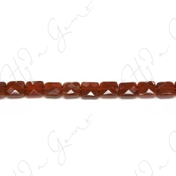 Red Agate Faceted Flat Square Beads