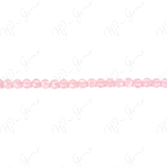 Rose Quartz Faceted Coin Beads