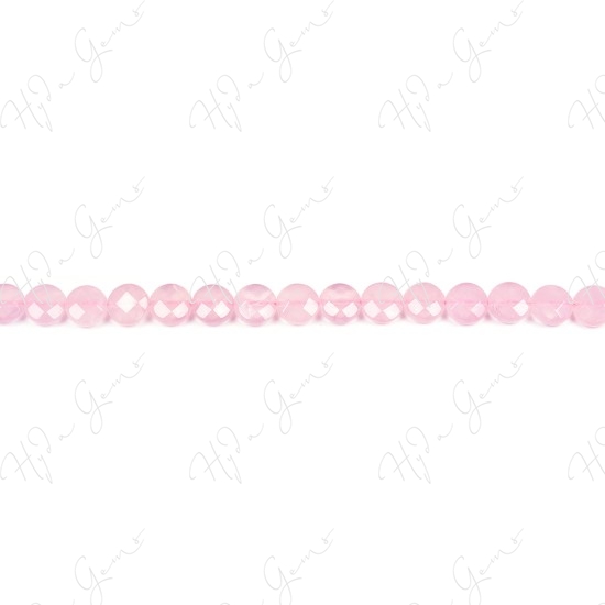 Rose Quartz Faceted Coin Beads