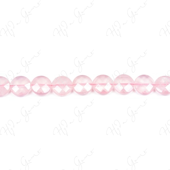 Rose Quartz Faceted Coin Beads