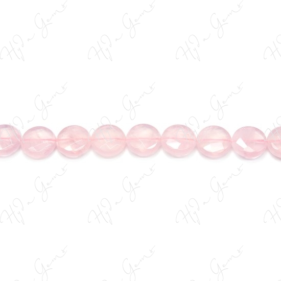 Rose Quartz Faceted Coin Beads