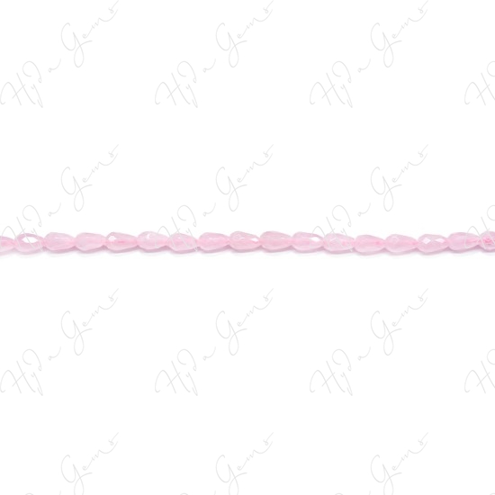 Rose Quartz Faceted Drop Beads