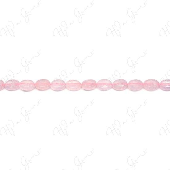 Rose Quartz Faceted Flat Oval Beads